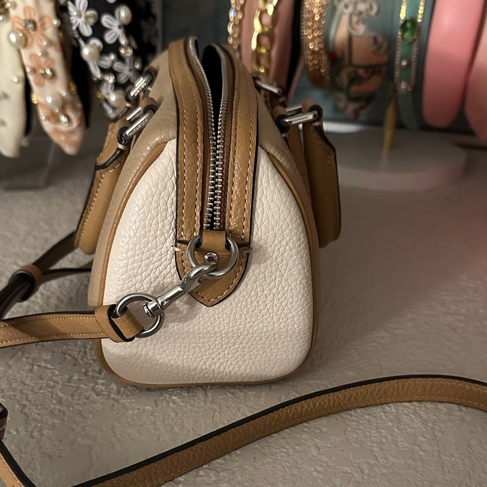 Coach Beige Leather Satchel - Picture 13 of 16